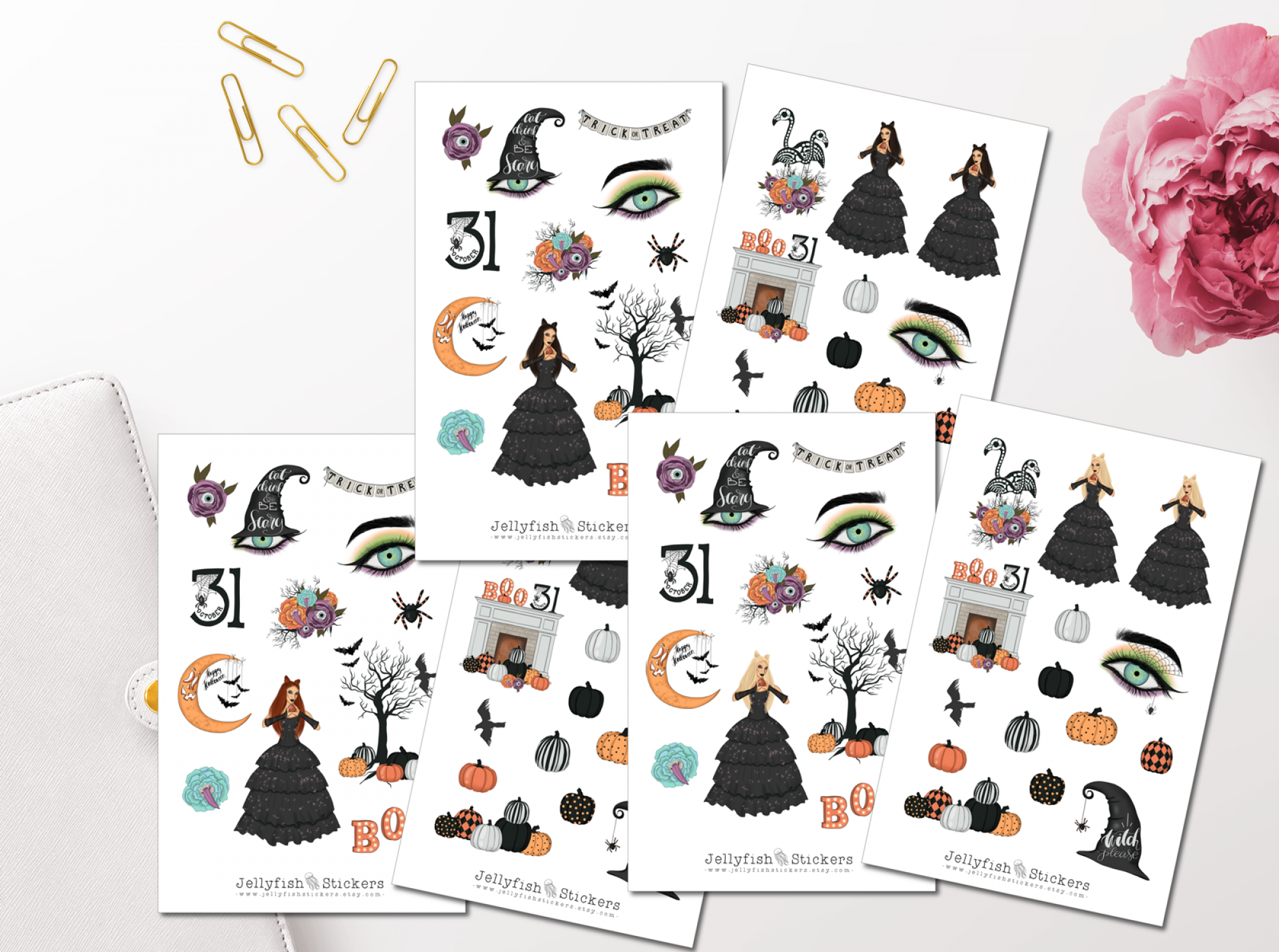 Girls Witch Sticker Set
